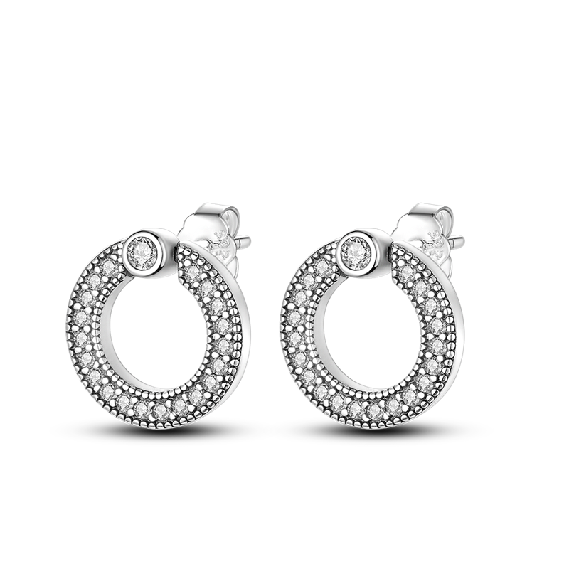 1 Paar Creolen aus 925 sterling Silber Ohrringe Ohrschmuck Zirkonia Ohrstecker