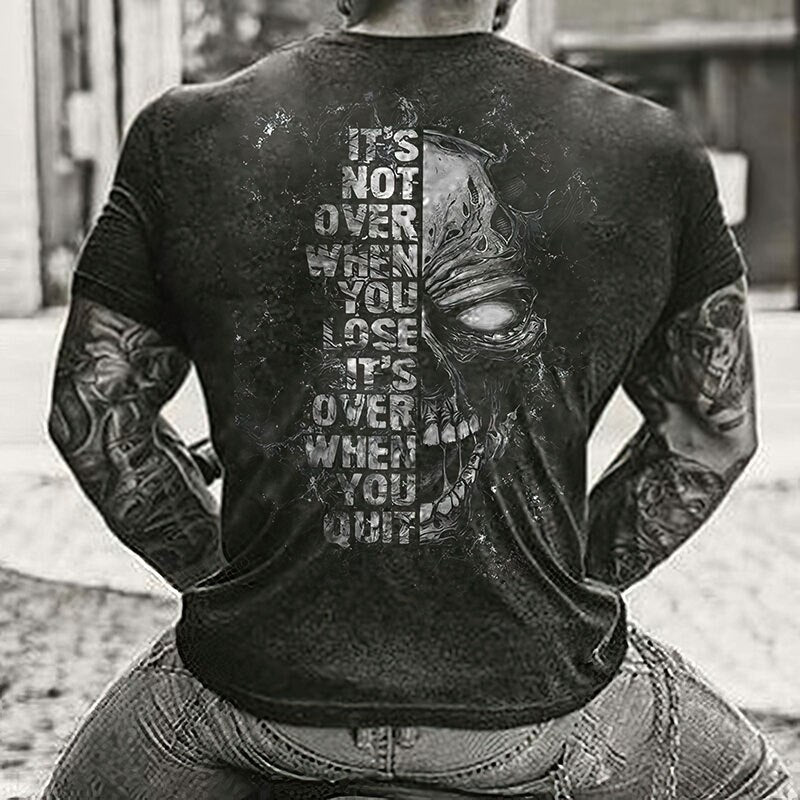 Fashion Herren Vikings Horror Skull 3D T-Shirt Rundhals Unisex Sommer Streetwear