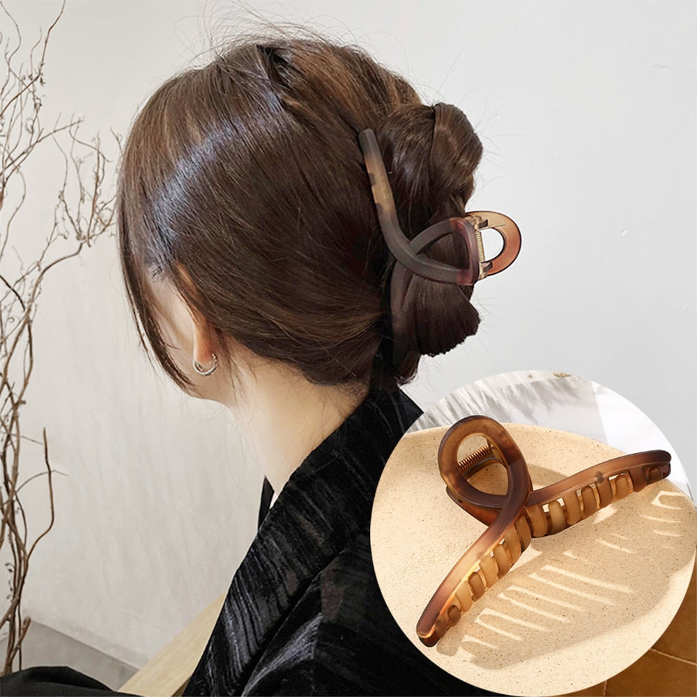 Damen Groß Perlen Haar Klauen Elegant Acryl Haarspange Hyperbole Haarklammer Neu