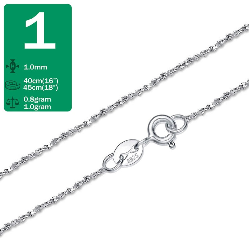 Damen Fashion Halskette aus echtem 925er Sterling silber Panzerkette 40 cm/45 cm 0,8 mm