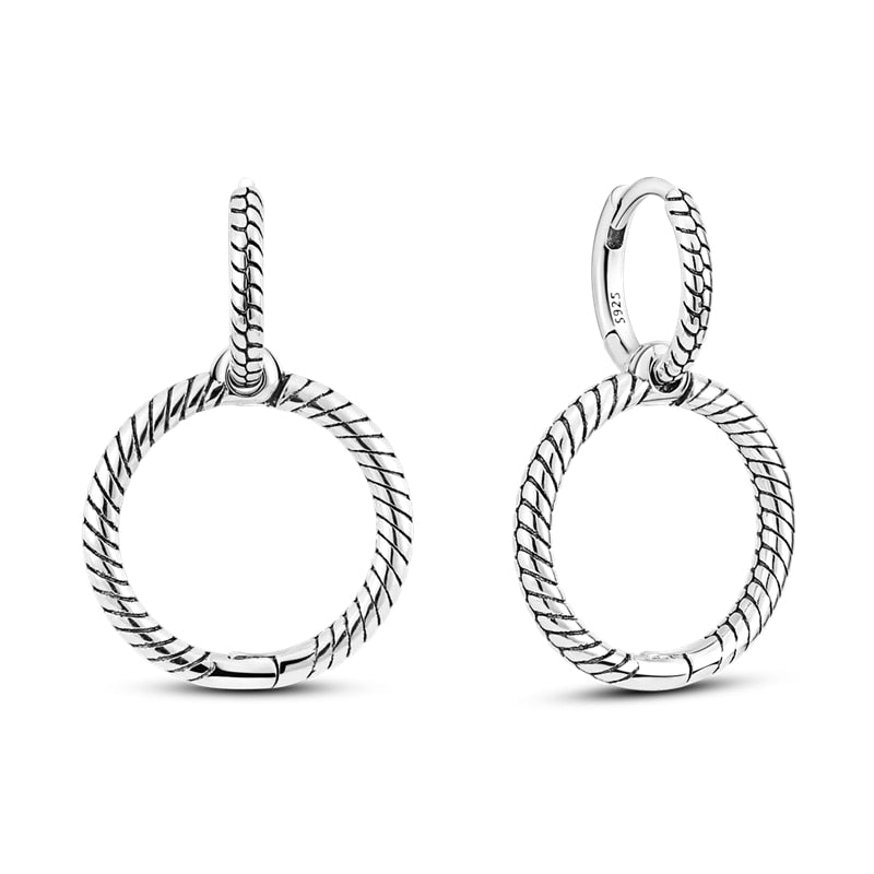 1 Paar Creolen aus 925 sterling Silber Ohrringe Ohrschmuck Zirkonia Ohrstecker