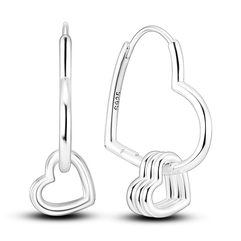 1 Paar Creolen aus 925 sterling Silber Ohrringe Ohrschmuck Zirkonia Ohrstecker