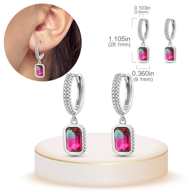 1 Paar Creolen aus 925 sterling Silber Ohrringe Ohrschmuck Zirkonia Ohrstecker