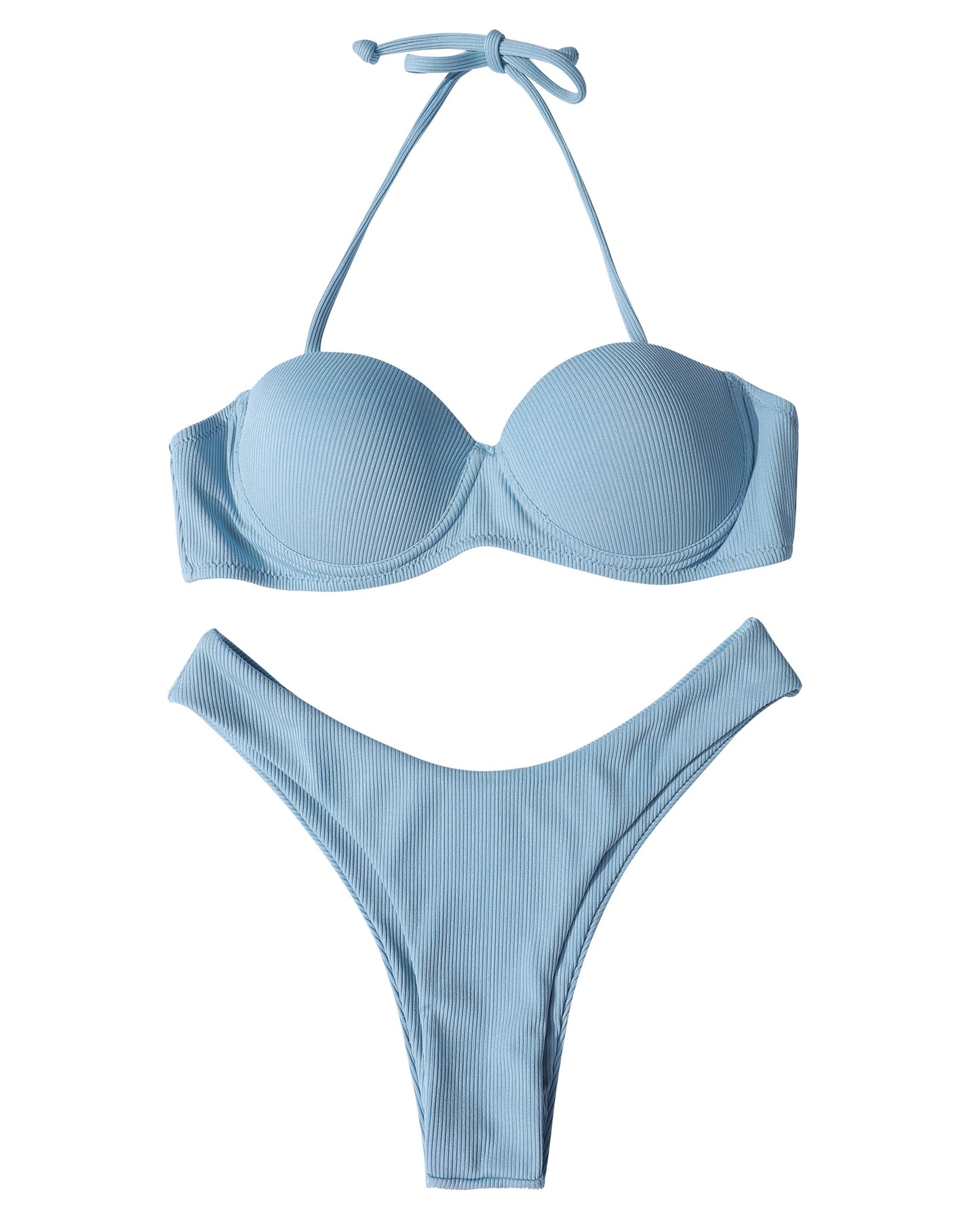 Damen Push Up Bikini Set BH Gepolstert Brasilianischer Badeanzug Bademode Strand Bademode