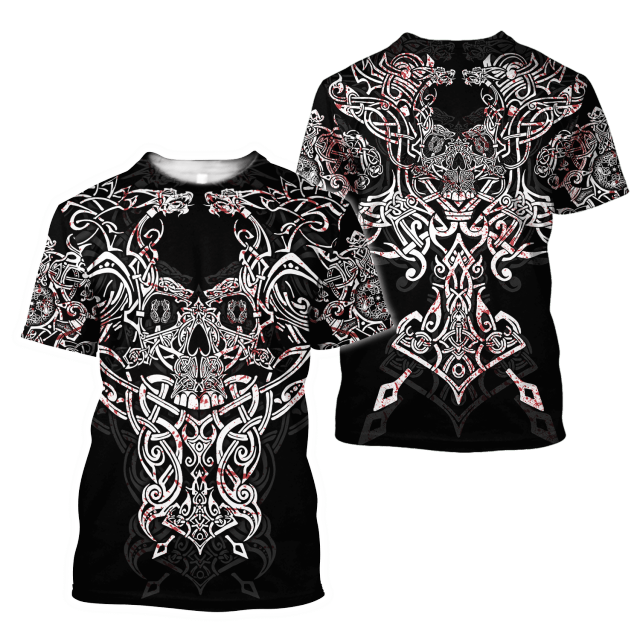 Männer Vikings Symbol Retro Vintage 3D T-Shirt Rundhals Unisex  Streetwear