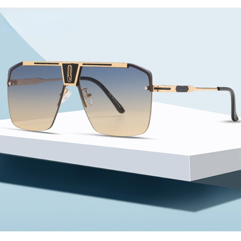 Damen Designer Sonnenbrille Herren Quadratische Übergröße Gläser Vintage UV400