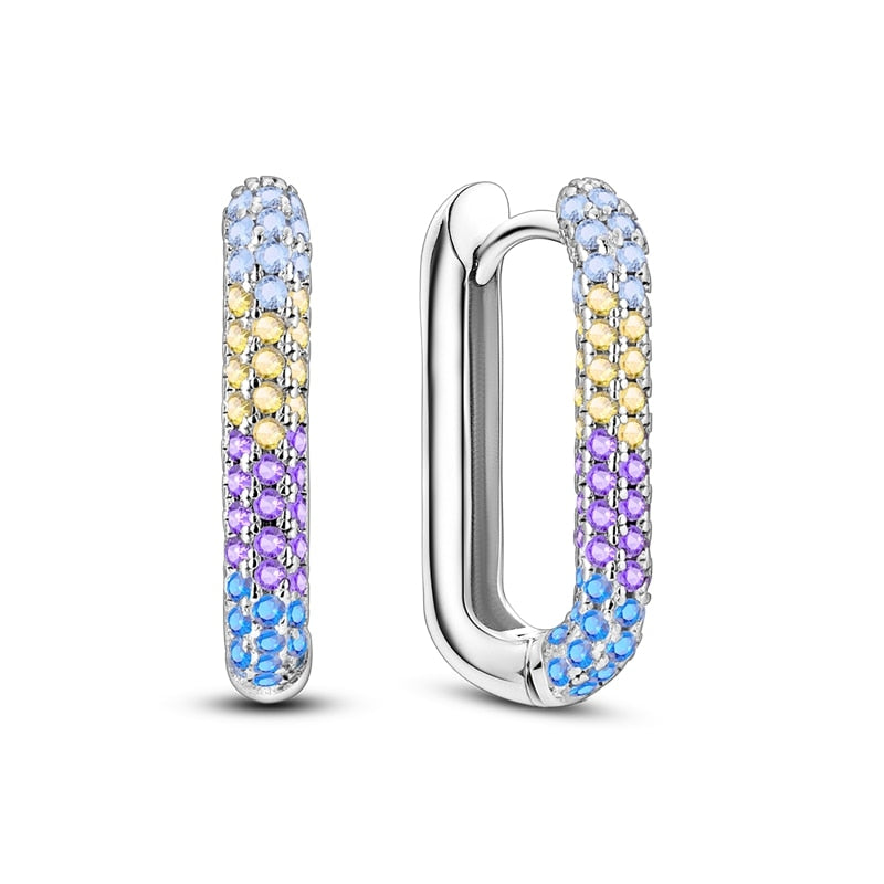 1 Paar Creolen aus 925 sterling Silber Ohrringe Ohrschmuck Zirkonia Ohrstecker