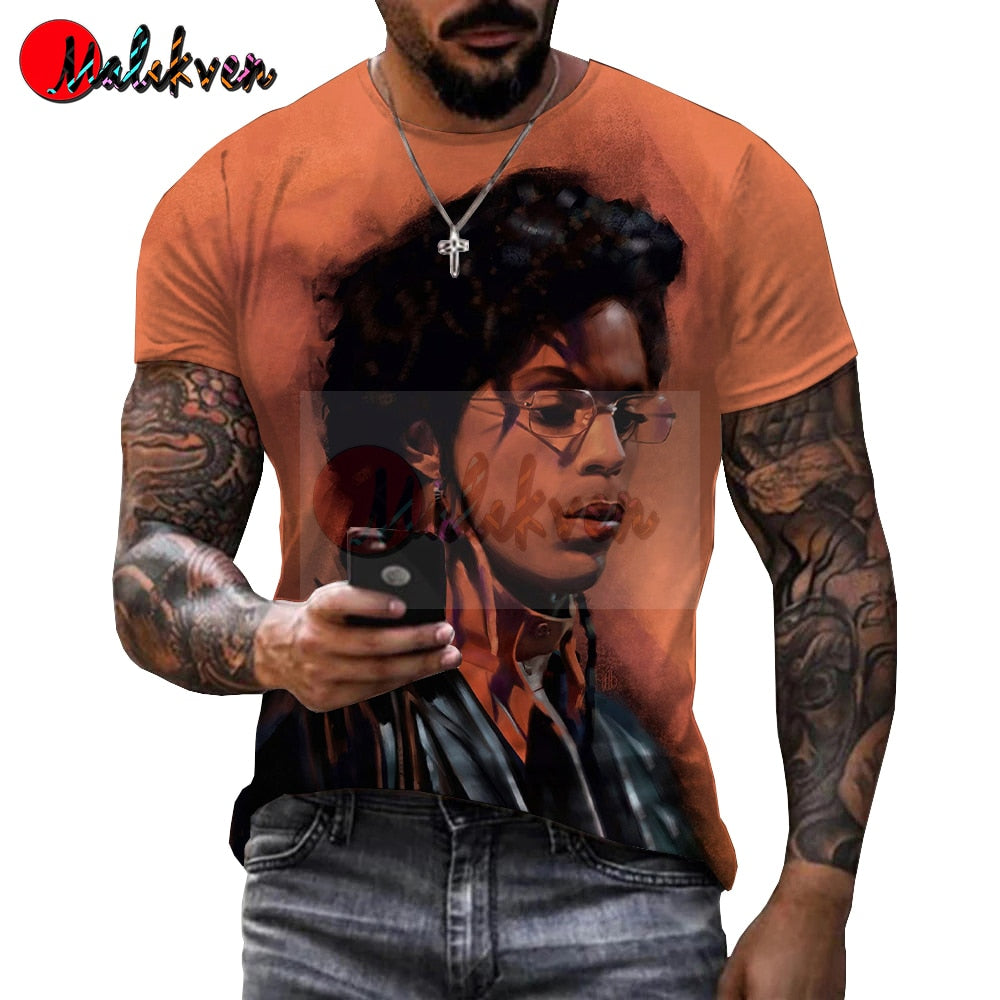 Herren Prince 3D T-Shirt Rundhals Unisex Sommer Streetwear
