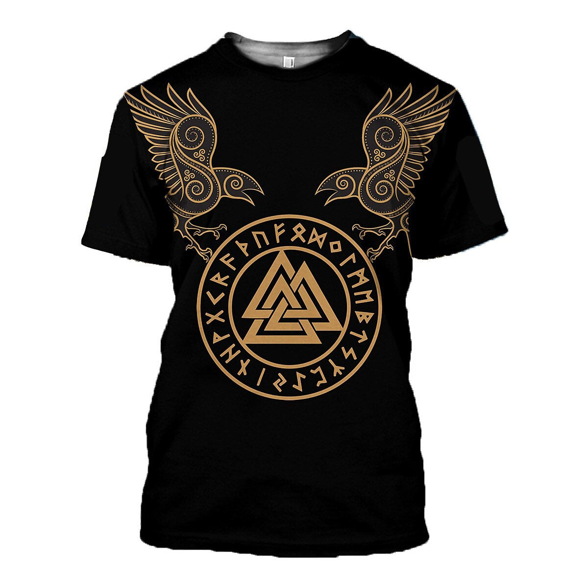 Herren Gym Fitness Viking Tattoo 3D T-Shirt Rundhals Unisex Streetwear