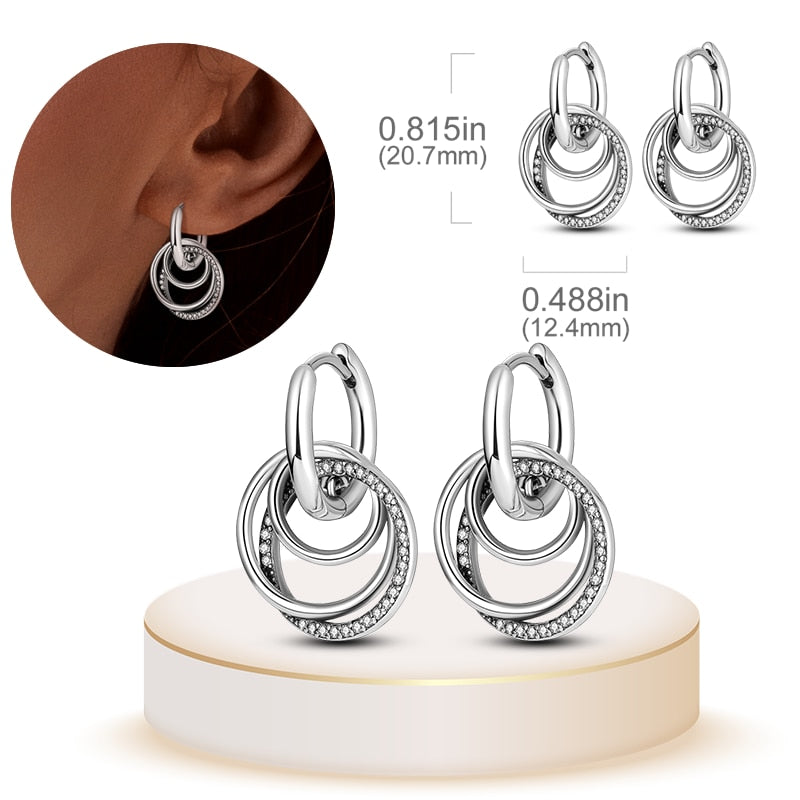 1 Paar Creolen aus 925 sterling Silber Ohrringe Ohrschmuck Zirkonia Ohrstecker
