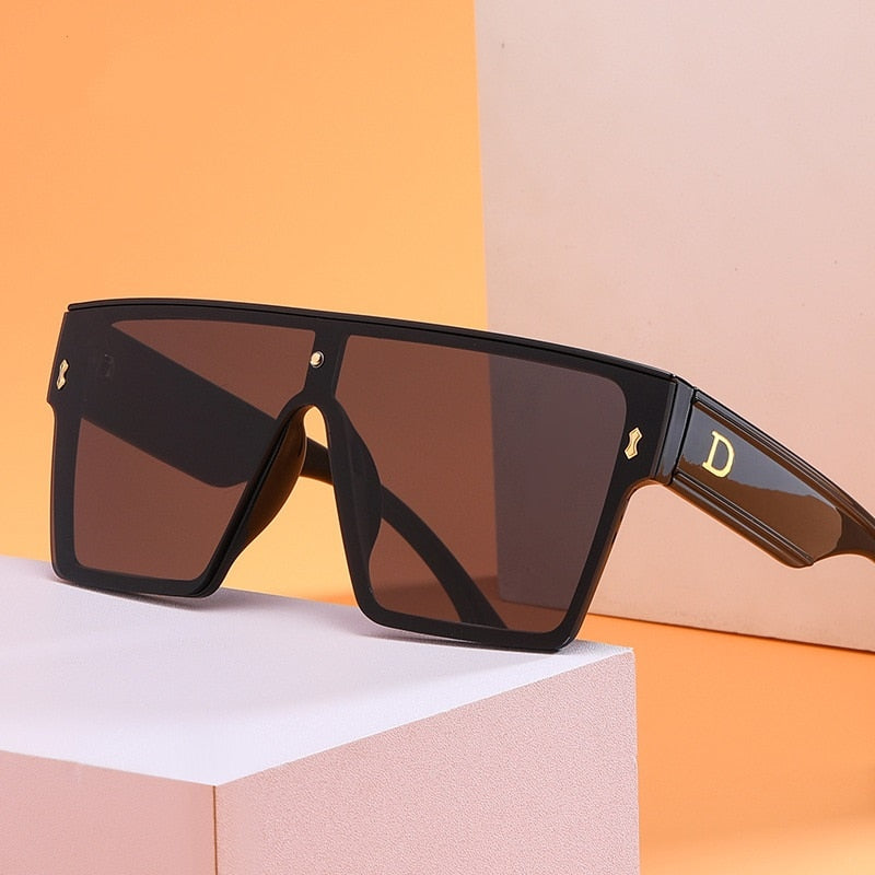 Designer Luxus Sonnenbrille Damen Herren Quadratische Übergröße Gläser Vintage