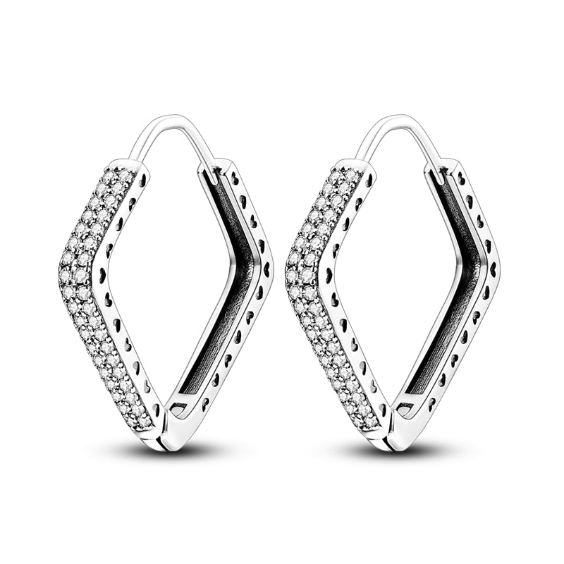 1 Paar Creolen aus 925 sterling Silber Ohrringe Ohrschmuck Zirkonia Ohrstecker