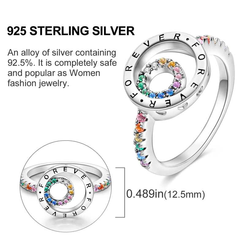 Massiv Sterling Silber 925 Ring filigran Fashion Damenring mit AAA Zirkonia