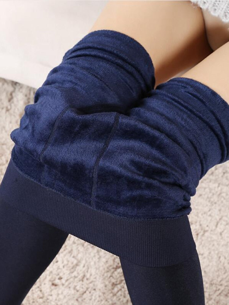 Winter Leggings Warm Thermo Hose Innenfleece Strumpfhose Frauen Blickdicht Hosen