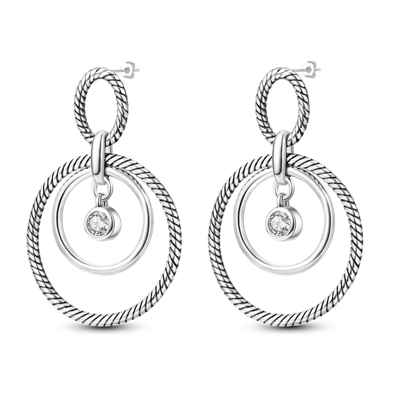 1 Paar Creolen aus 925 sterling Silber Ohrringe Ohrschmuck Zirkonia Ohrstecker