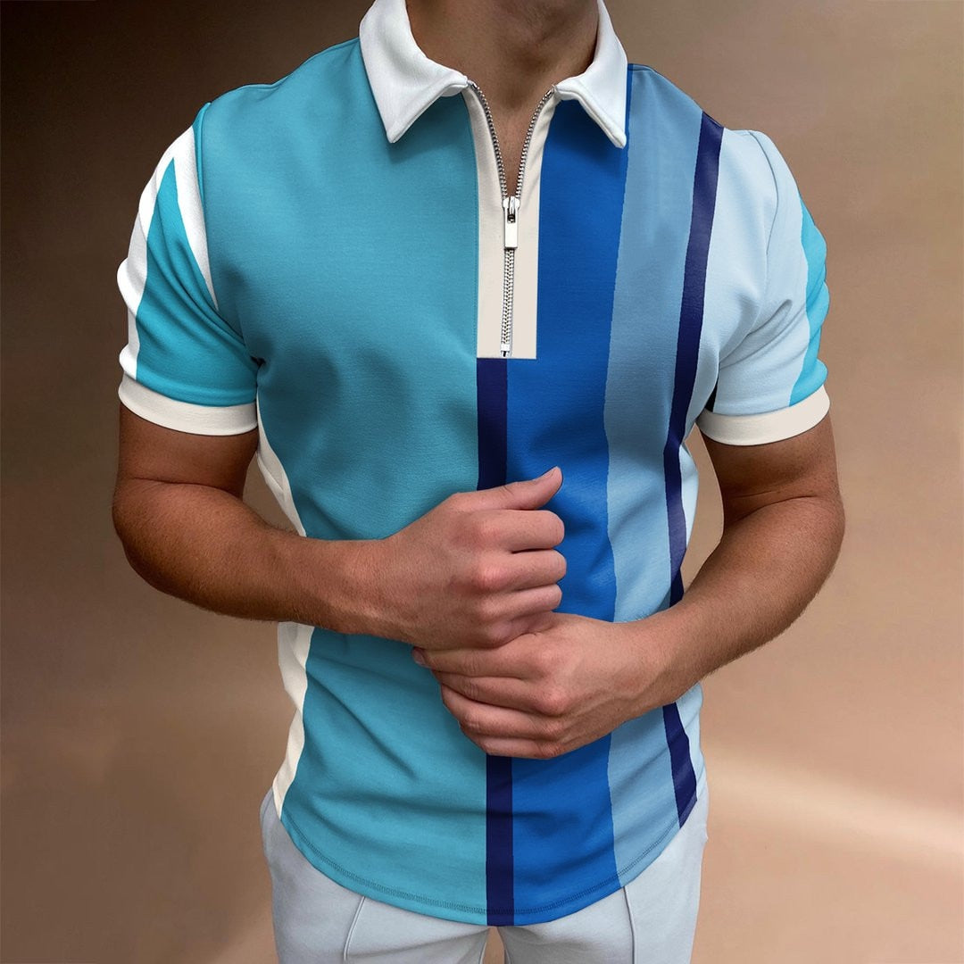 Herren Poloshirt Kontrast Kragen Polo Kurzarm Slim Fit Hemd Polohemd T-Shirt NEU