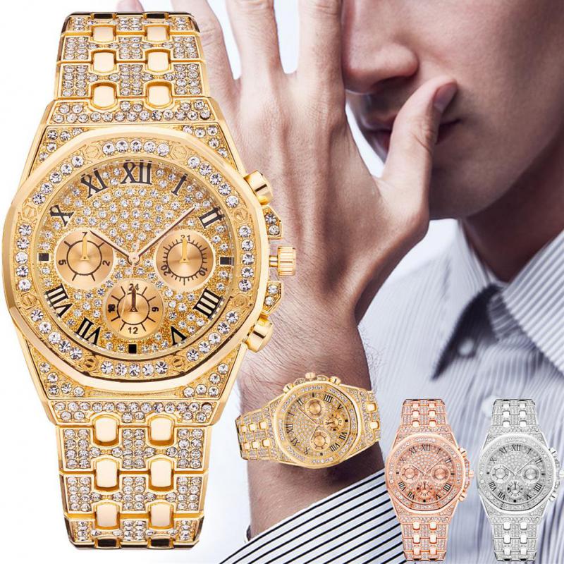 Herren Armbanduhr Silber Schwarz Edelstahl Quarzuhr Luxus Chronograph Business