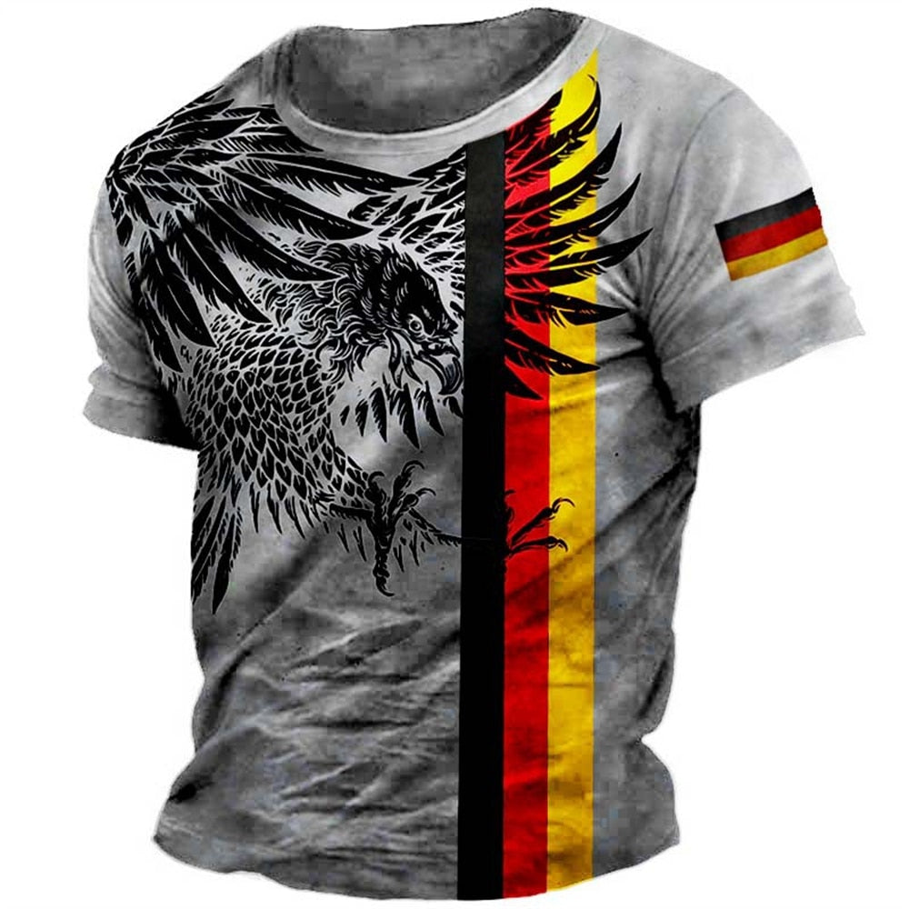 Fashion Herren Vintage Motorsport 3D T-Shirt Rundhals Unisex Sommer Streetwear
