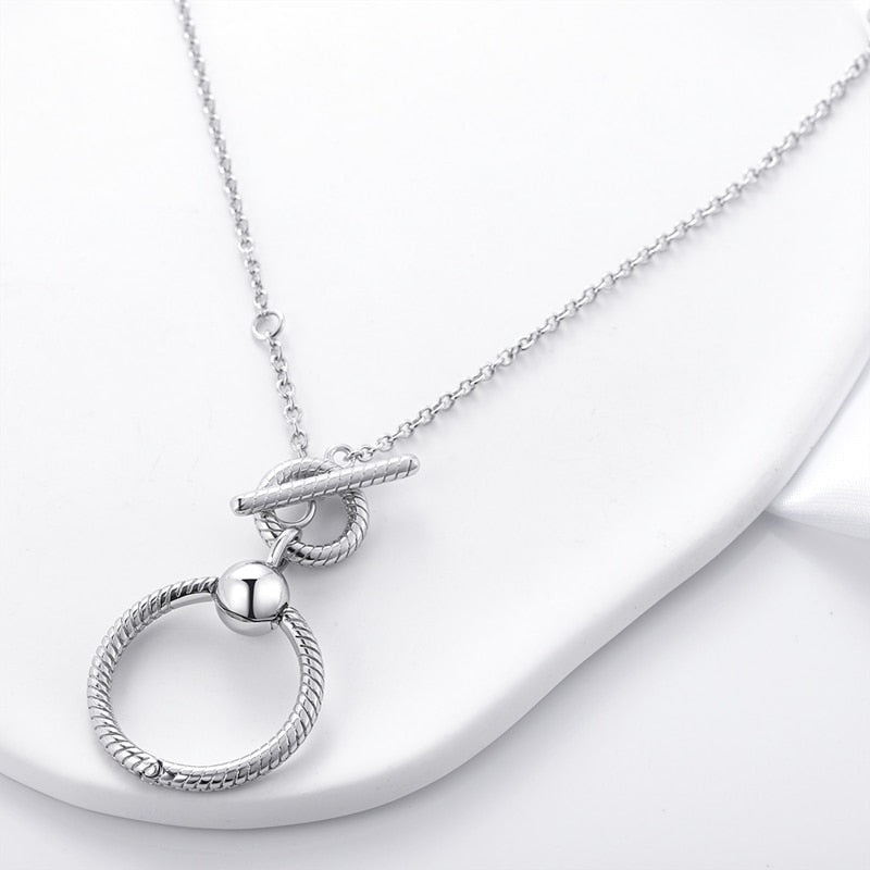 Massiv Sterling Silber 925 Panzerkette Fashion Halskette mit Zirkonia Anhänger Damen