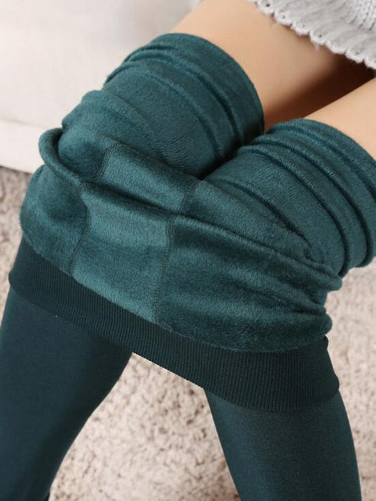 Winter Leggings Warm Thermo Hose Innenfleece Strumpfhose Frauen Blickdicht Hosen