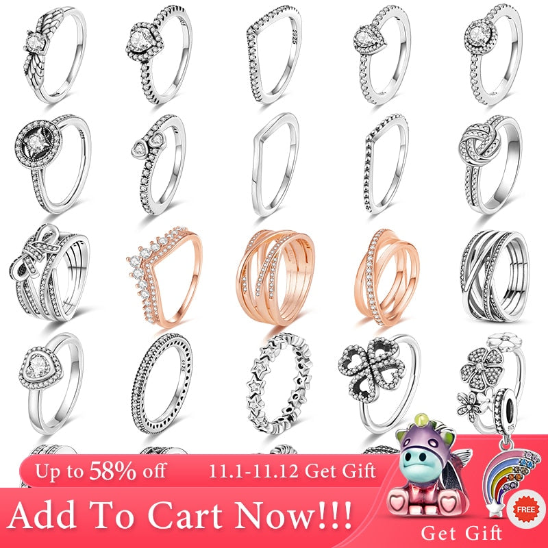 Massiv Sterling Silber 925 Ring filigran Fashion Damenring mit AAA Zirkonia