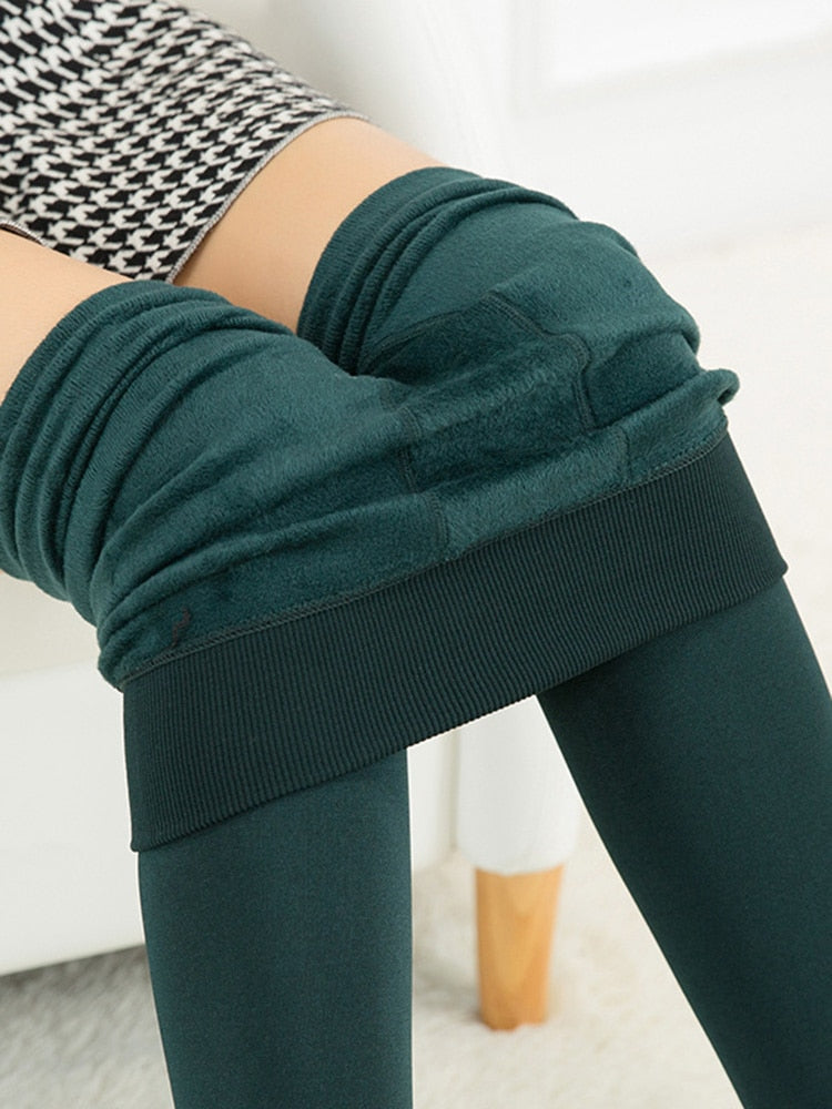 Winter Leggings Warm Thermo Hose Innenfleece Strumpfhose Frauen Blickdicht Hosen