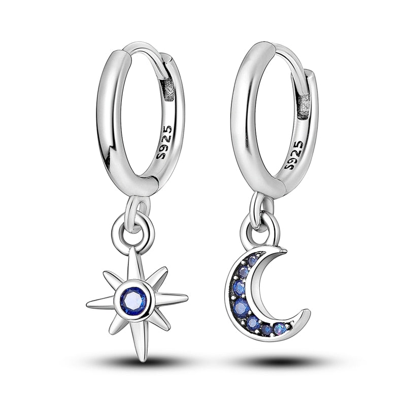 1 Paar Creolen aus 925 sterling Silber Ohrringe Ohrschmuck Zirkonia Ohrstecker