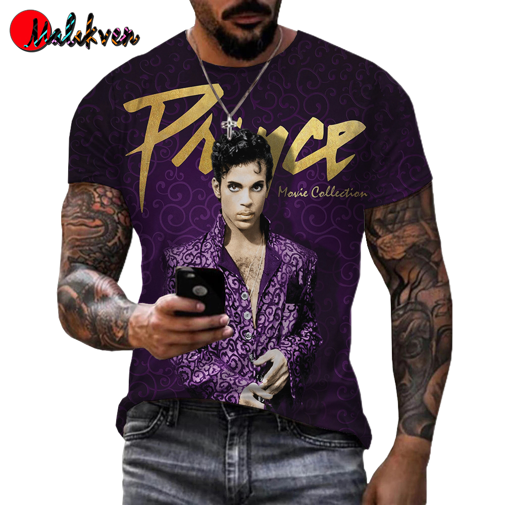 Herren Prince 3D T-Shirt Rundhals Unisex Sommer Streetwear