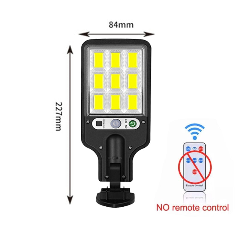 108 LED Fluter Solarleuchte Solarlampe Bewegungsmelder 3 modi Außen Strahler mit Fernbedienung