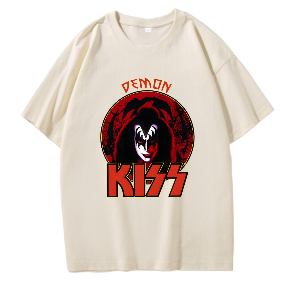 Rock Band Kiss Herren 3D T-Shirt Rundhals Unisex Streetwear100% Baumwolle