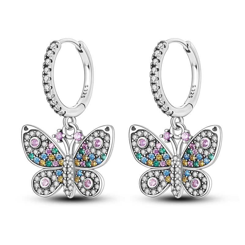 1 Paar Creolen aus 925 sterling Silber Ohrringe Ohrschmuck Zirkonia Ohrstecker