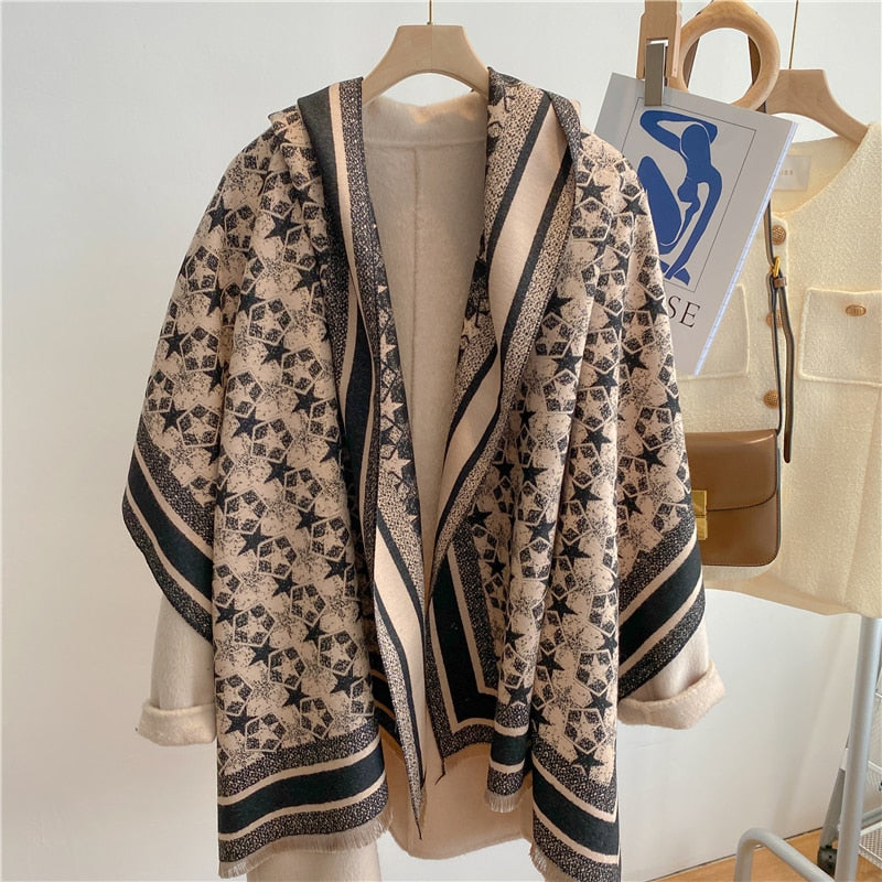 XXL Damen Winterschal Kaschmir Viskose Stola Schlauchschal  Halstuch Strickschal Loop NEU