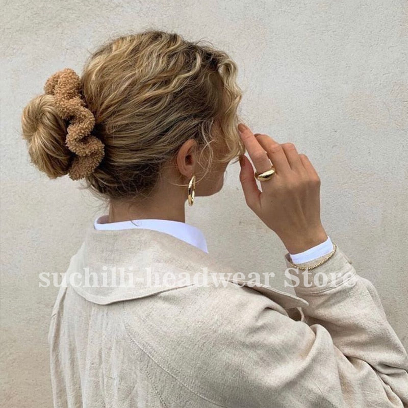1/7 Stk/Set Haargummi Samt Haarband Zopfband Zopfgummi Velour XL Scrunchie Dick Matt