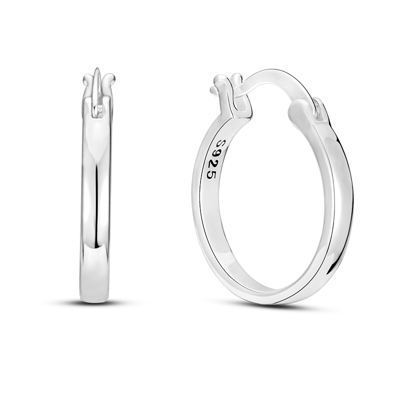 1 Paar Creolen aus 925 sterling Silber Ohrringe Ohrschmuck Zirkonia Ohrstecker