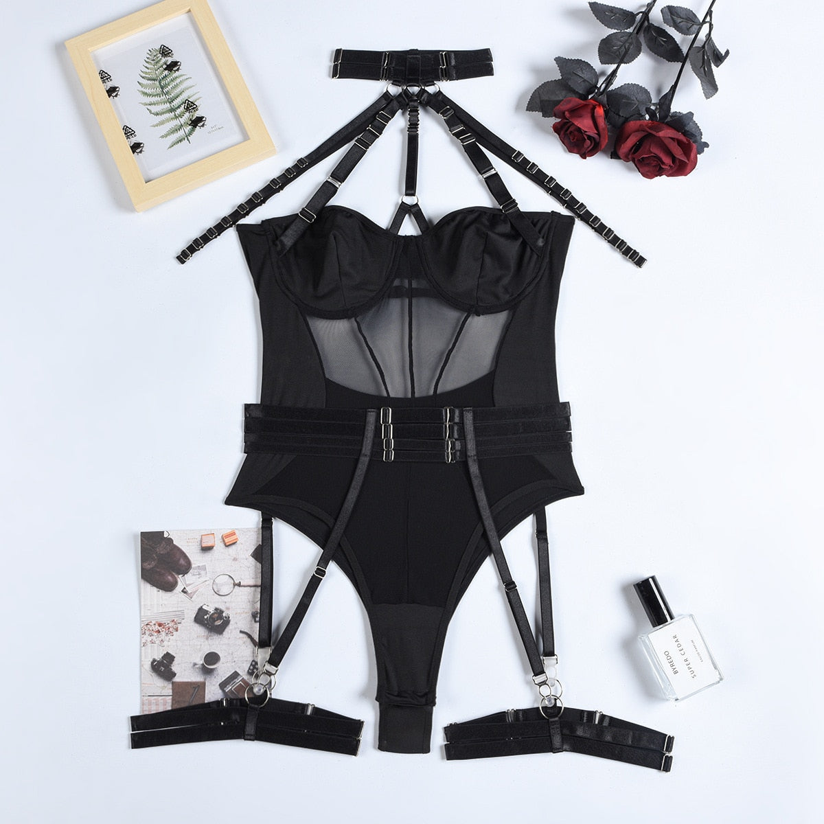 Sexy Harness Kette BH Gürtel Toys Punk Goth Frauen Bdsm Bondage Dessous
