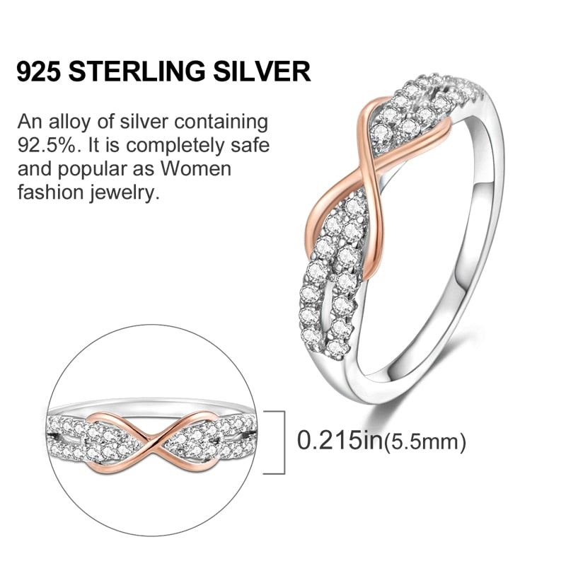 Massiv Sterling Silber 925 Ring filigran Fashion Damenring mit AAA Zirkonia
