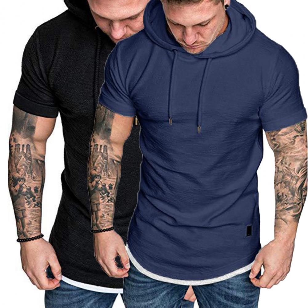Herren kurzarm Kapuzenpullover Sweatjacke Pullover Hoodie Sweatshirt Streetwear