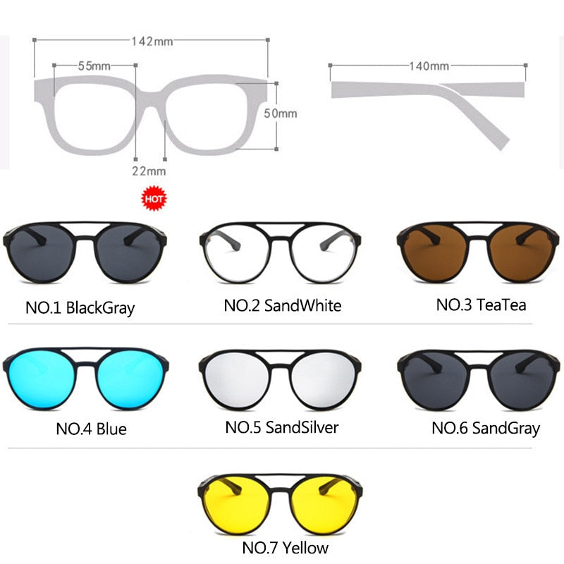 LeonLion Luxus Schwarz Matt Rund Herren Sonnenbrille Markenbrille Retro UV400