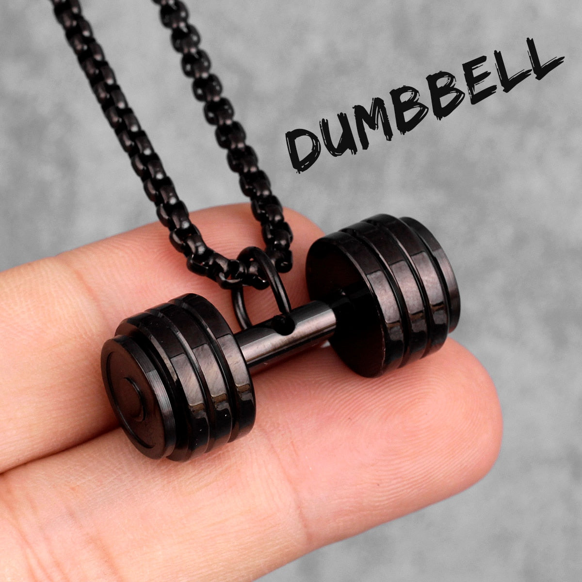 Halskette Anhänger Edelstahl Hantel Scheibe Gewicht Fitness Gym Bodybuilding Schmuck Geschenk