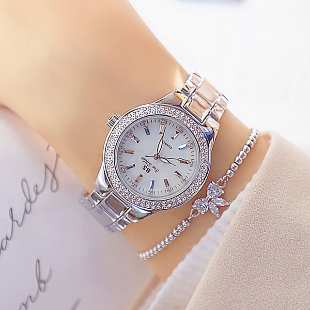Damen Armband Uhr Mode Fashion Strass Luxus Chronograph Business Schmuck