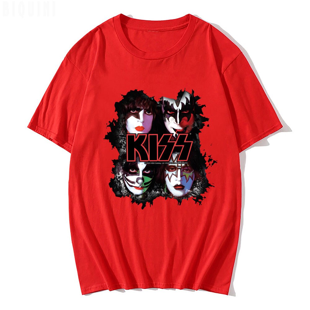 Rock Band Kiss Herren 3D T-Shirt Rundhals Unisex Streetwear100% Baumwolle