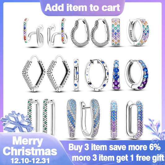 1 Paar Creolen aus 925 sterling Silber Ohrringe Ohrschmuck Zirkonia Ohrstecker