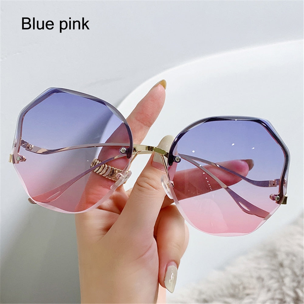 Damen Herren Randlose Sonnenbrille Luxus Shades UV400 Brillen Sonnenbrillen Neu