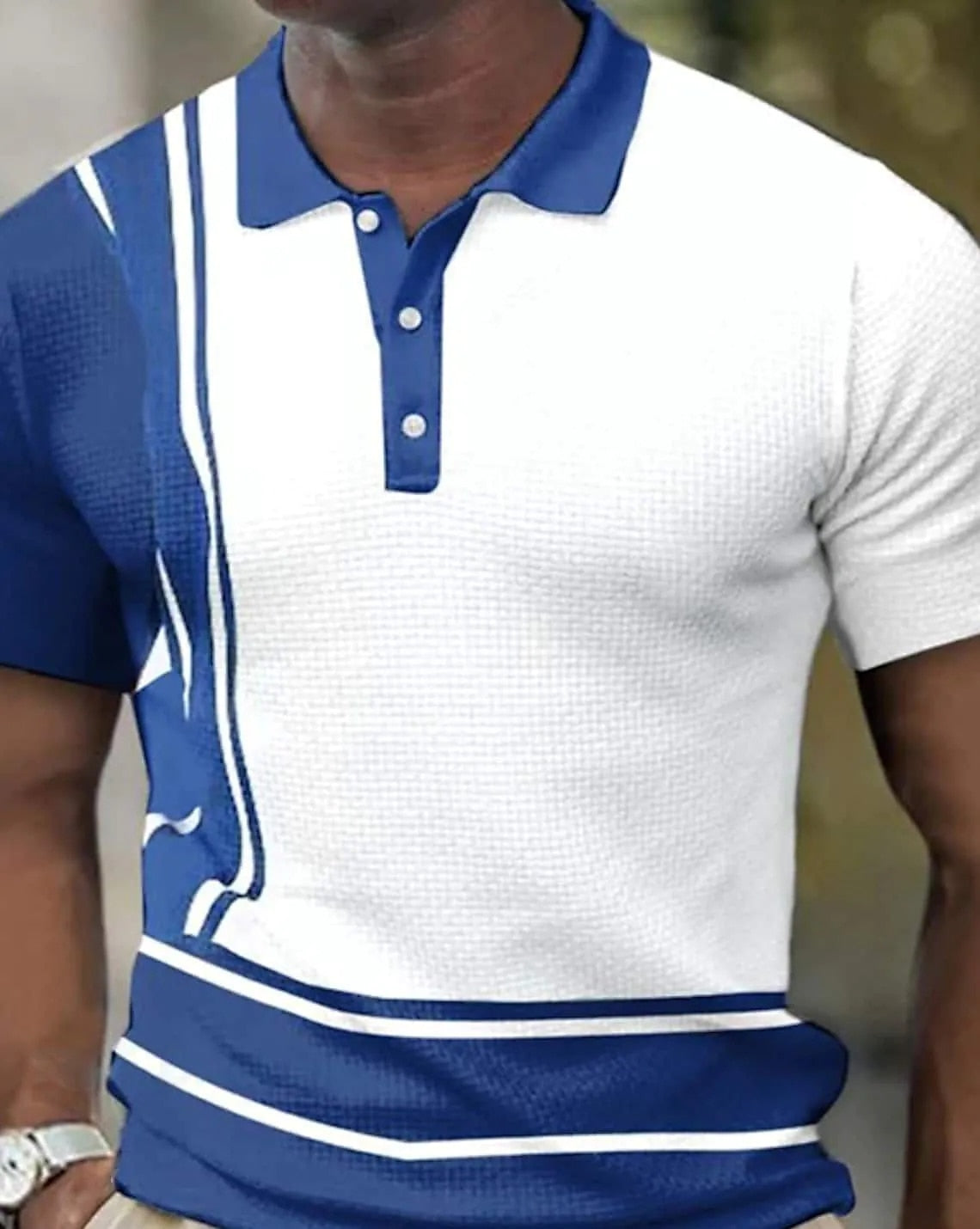 Herren Poloshirt POLO Shirt Zip Kontrast Kragen Kurzarm Slim Fit Hemd Polohemd