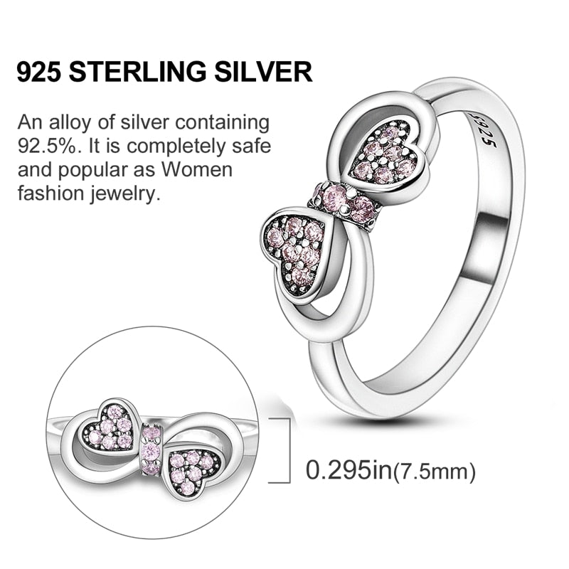 Massiv Sterling Silber 925 Ring filigran Fashion Damenring mit AAA Zirkonia