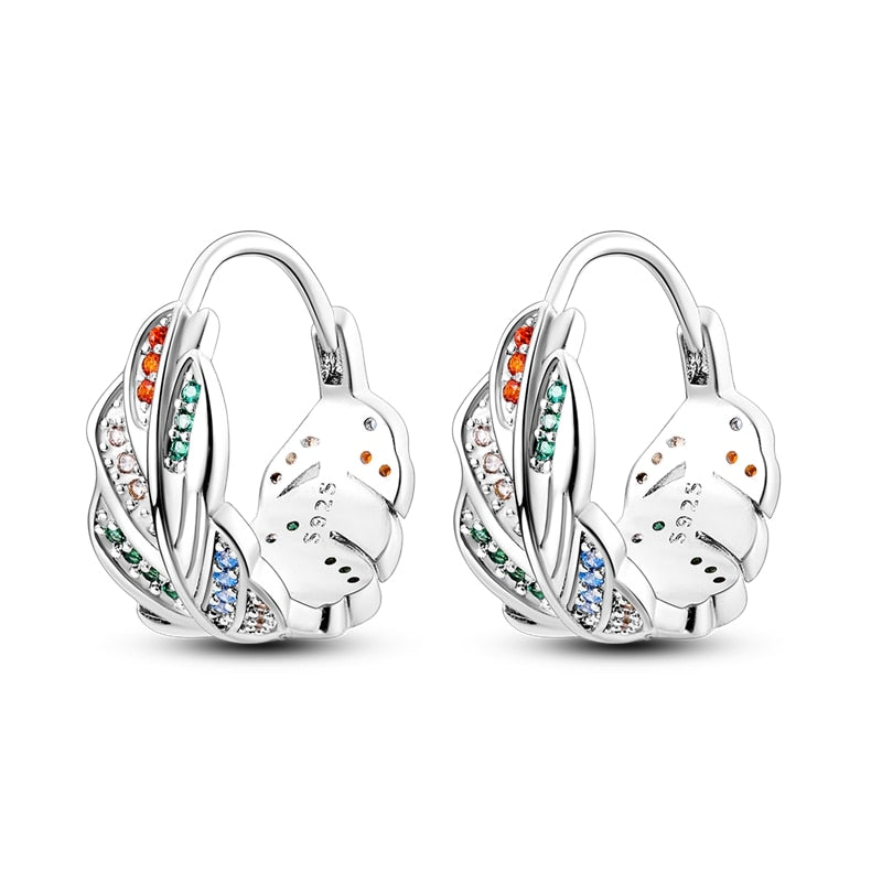 1 Paar Creolen aus 925 sterling Silber Ohrringe Ohrschmuck Zirkonia Ohrstecker