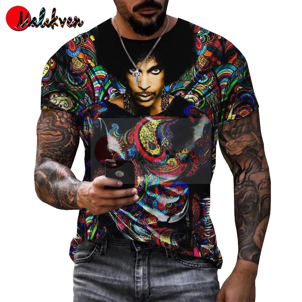 Herren Prince 3D T-Shirt Rundhals Unisex Sommer Streetwear