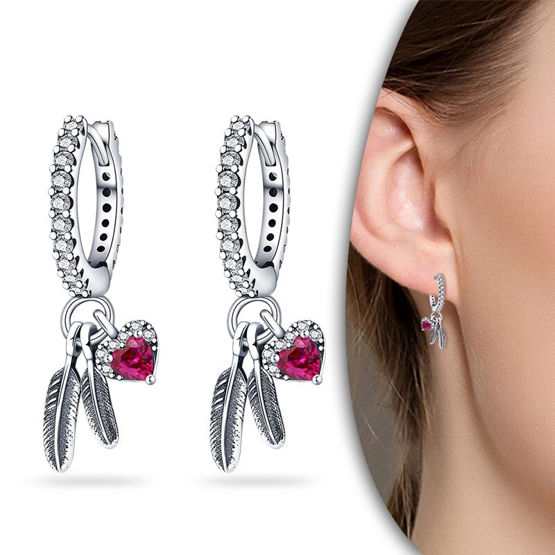 1 Paar Creolen aus 925 sterling Silber Ohrringe Ohrschmuck Zirkonia Ohrstecker