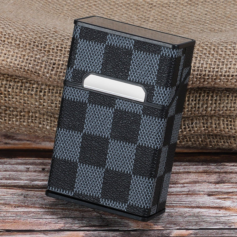 Zigarettenetui Etui 20 Zigaretten Dose Metall Box Mini Kunst Leder