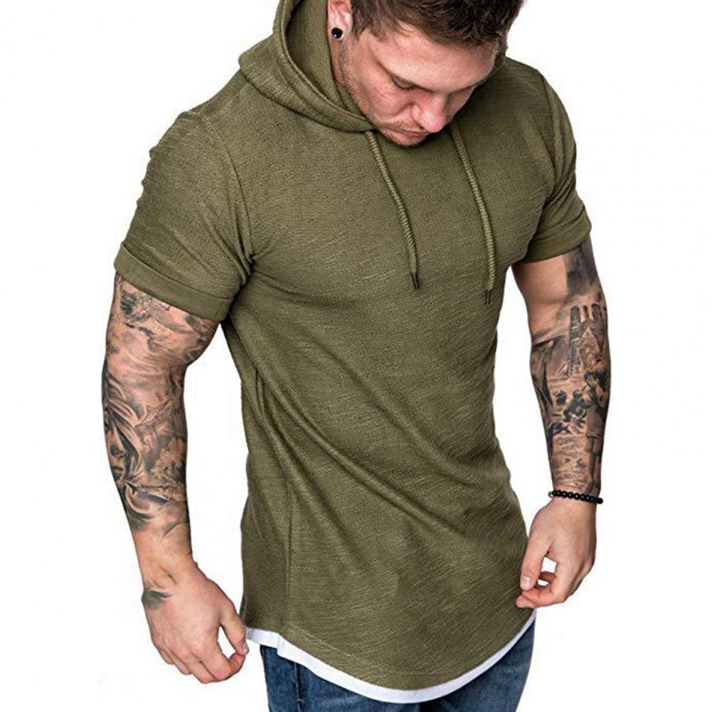 Herren kurzarm Kapuzenpullover Sweatjacke Pullover Hoodie Sweatshirt Streetwear